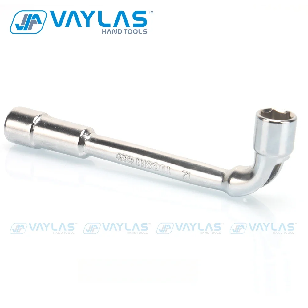 12mm L Type Angled Socket Wrench Spanner With Thru Hole, Chome Vanadium