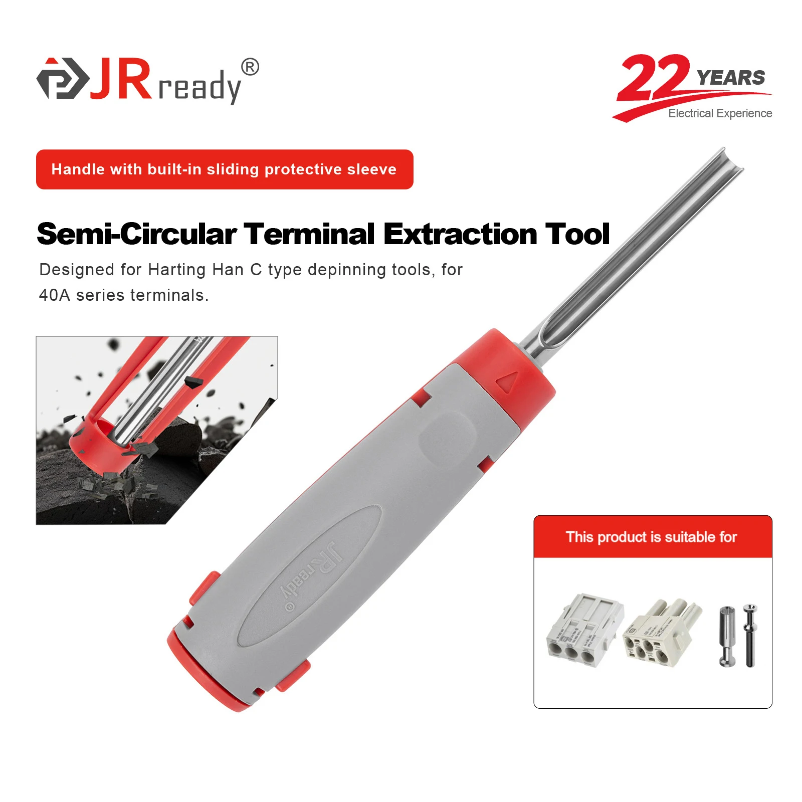 

Инструмент для извлечения клемм JRready JRconDRK-HC40A для разъемов клемм серии HARTING Han-C 40A