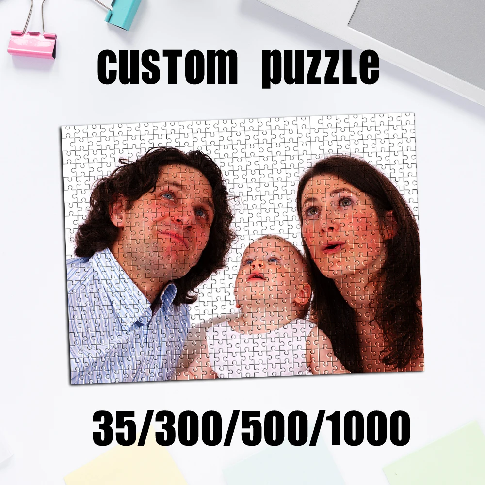 

35/300/500/1000pcs Personalized Custom Photo Puzzle family photo Customize DIY Puzzle Portrait Painting Handmade Birthday Gift