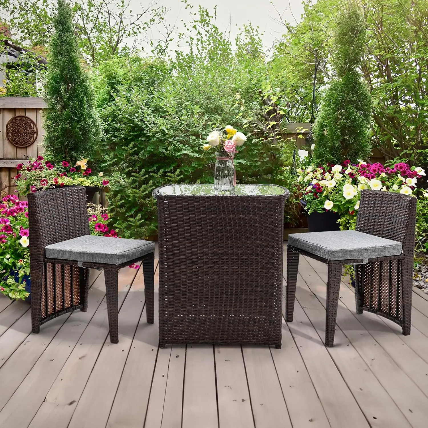 3-Piece Wicker Bistro Set 6