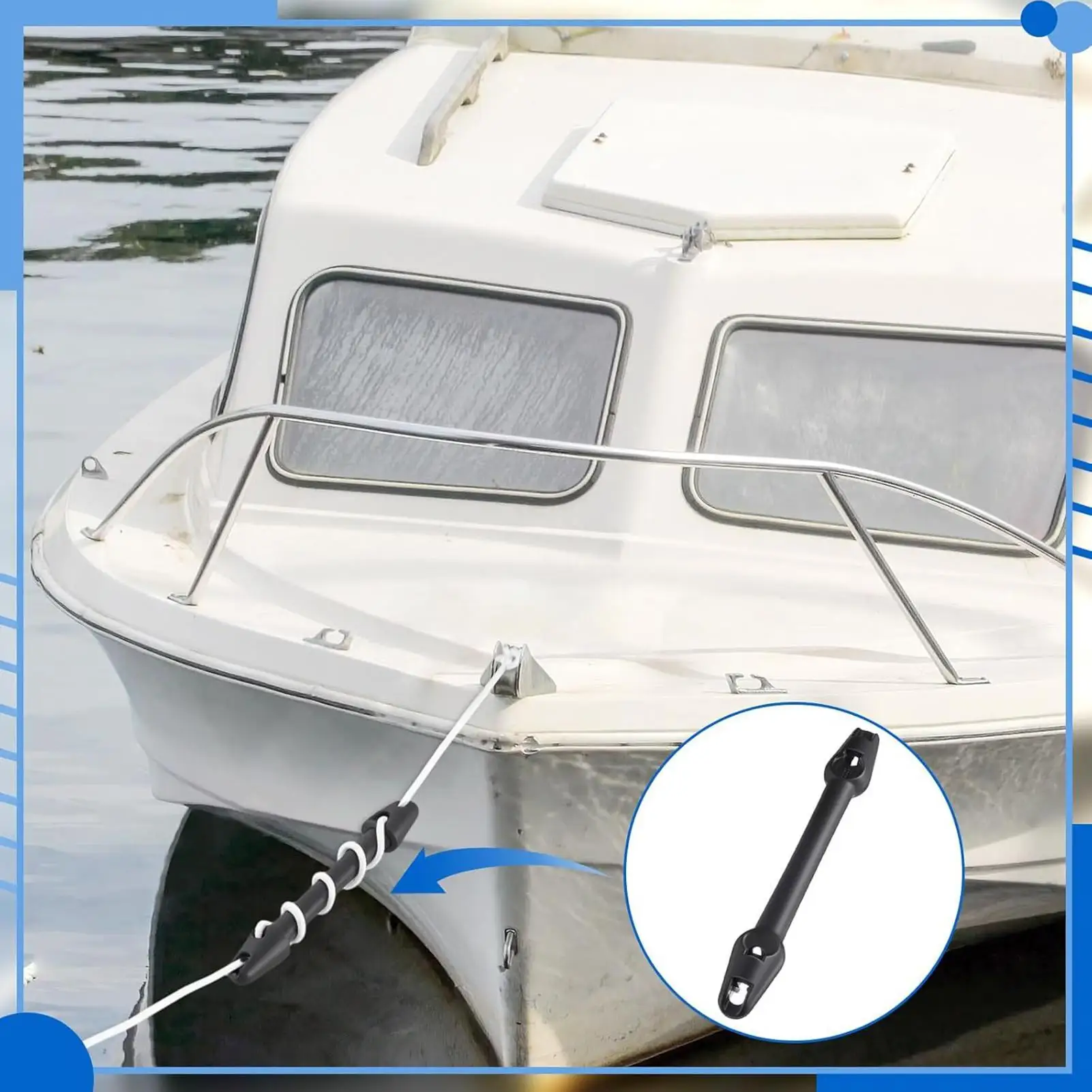 حوض حافة قارب رباط Snubber لخطوط 10-12 مللي متر ممتص الصدمات المقاوم للأشعة فوق البنفسجية لمنع كسر الخط حماية قارب المرابط المطاط