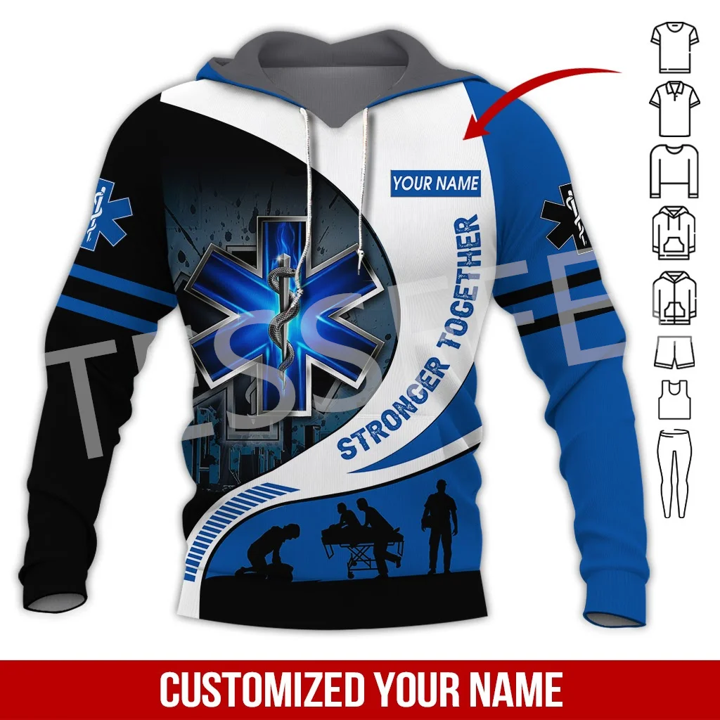 

Custom Name Cosplay EMT EMS Paramedic Tattoo Tracksuit Vintage Unisex 3DPrint Pullover Harajuku Jacket Casual Funny Hoodies N-44