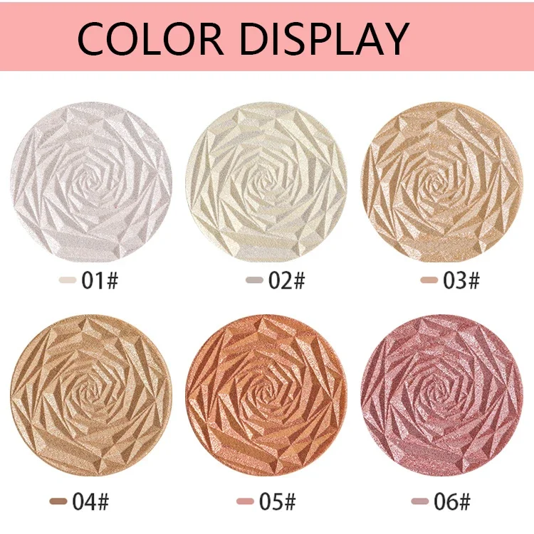 HUDAMOJI 6 Colors Highlighter Face Glitter Powder Palette Makeup Glow Face Contour Shimmer Illuminator Highlight Cosmetics