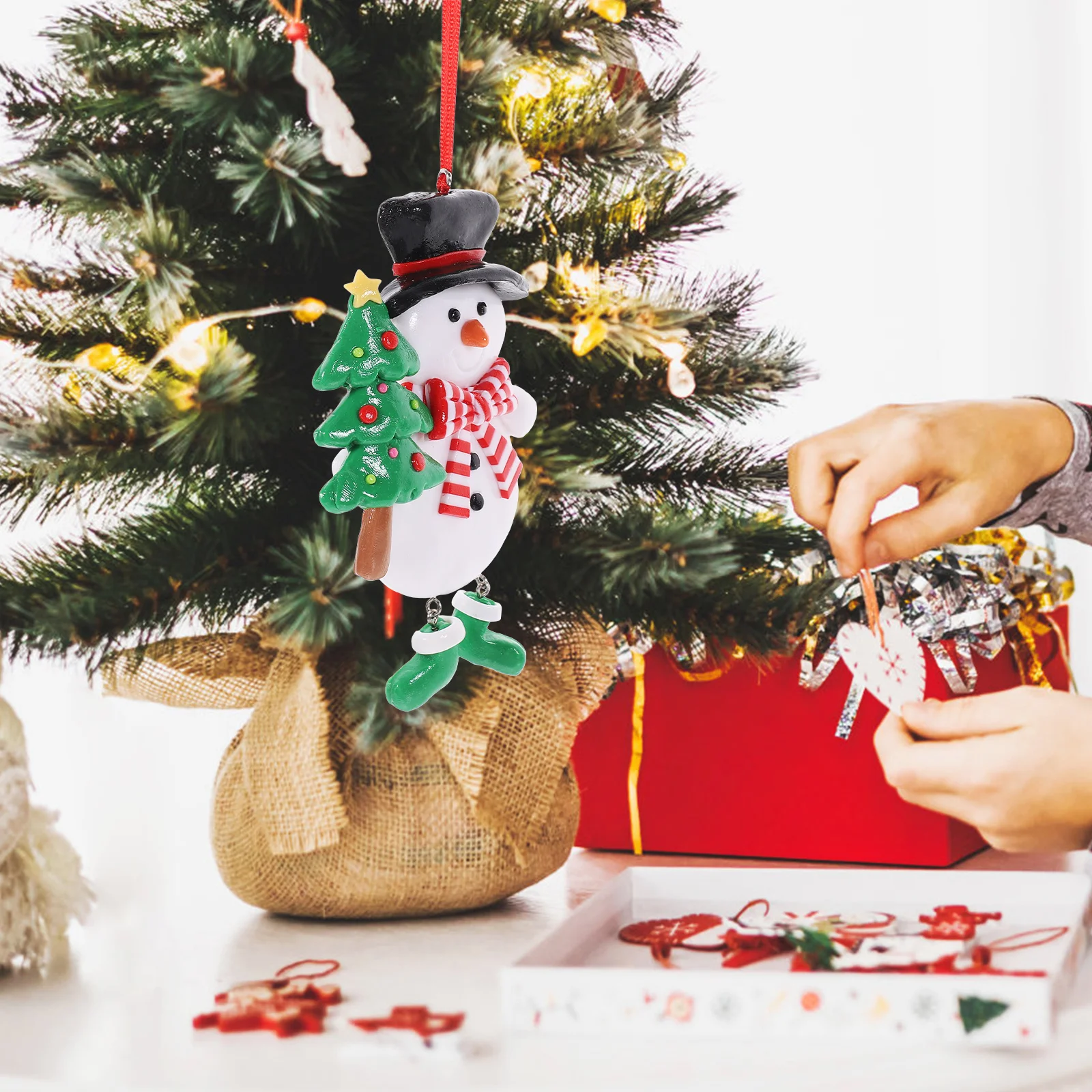 

Christmas Tree Pendant Beautiful Ornaments Luxury Traditional Wreath Clay Festival Decorations Holiday