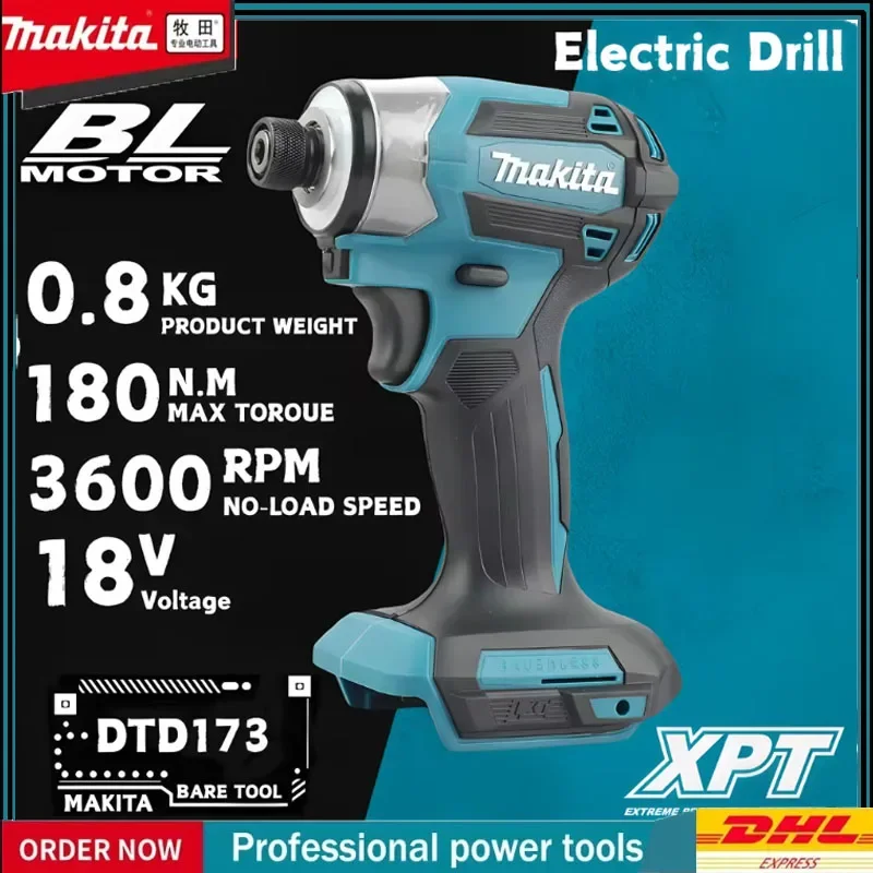 

DTD173 Brushless Electric Screwdriver Auto Repair Impact Screwdriver Batch 220N.m Electric Driver Tools For Makita 18V
