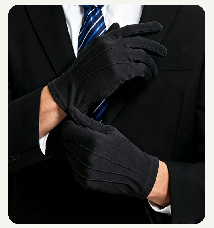 Sommerliche weiße Spandex-Handschuhe mit drei Fasern für Damen und Herren, kurz und dünn, atmungsaktiv, für Zeremonien, Kommando, Moderation, Fahren – Detail 8