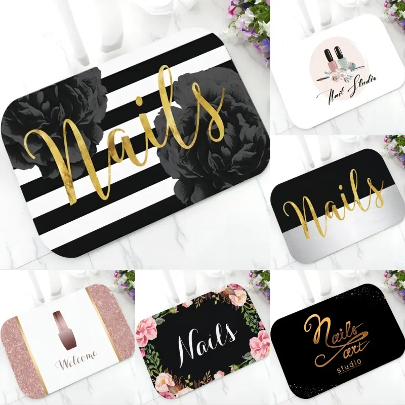 Nails Mat Salon Makeup Welcome Doormat Home Indoor Non-slip Corridor Porch Entrance Floor Carpets Washable Bathroom Bedroom Rug