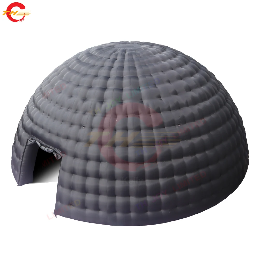 Fast Shipping 10m Dia สีดําเต็นท์โดมพอง Double Layer Igloo สนามหญ้าเต็นท์สําหรับขาย