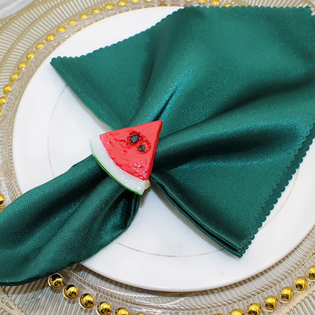 

6Pcs Watermelon Napkin Rings Decorative Fruit Shape Metal Napkin Holders Summer Party Table Wedding Dining Beach Holiday