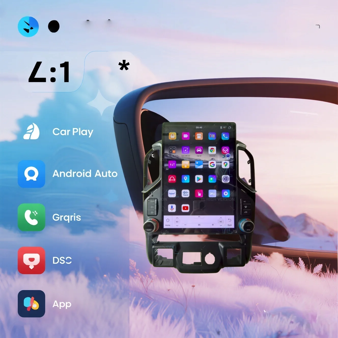 

YLL Touch Screen Android 13 Car Stereo For Chevrolet Silverado GMC Sierra 2019-2021 Car GPS Navigation Multimedia Dashboard 4G