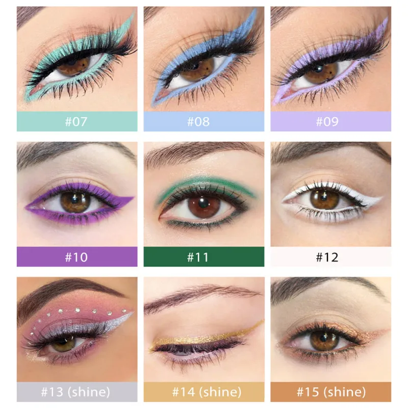 20 Colors Eyeliner Pen Waterproof Long Lasting Quick Drying Eye Liner Inner Eyeliner Lying Silkworm Gel Pen Eyes Makeup Cosmetic