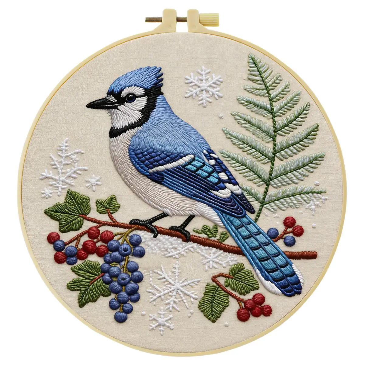 1 Stück 20x20 cm/15x15 cm 7,87/6,3 Zoll Rotes Hirsch Stickerei Starter-Kit DIY-Kit Stickerei-Set für Anfänger – Detail 4