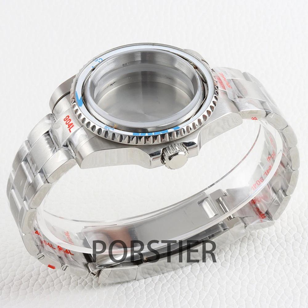 40mm No Bezel NH35 Case Sapphire Glass for NH34 NH35 NH36 movement 28.5mm Dial Waterproof Submariner Watch Case Stainless steel