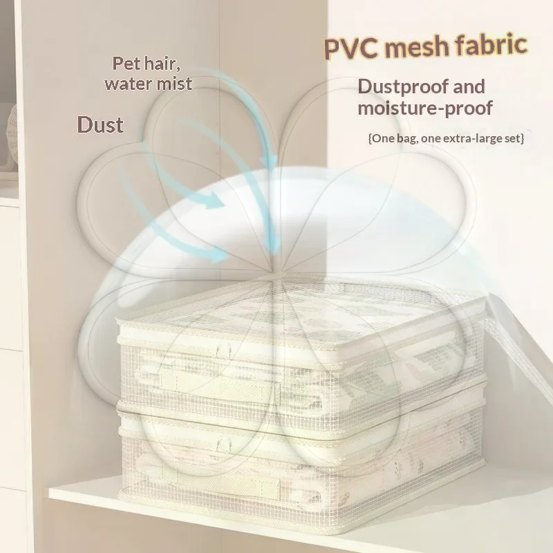 4 Pcs Bed Sheet Storage Bags Transparent Clothes Blankets Packing Box Waterproof
