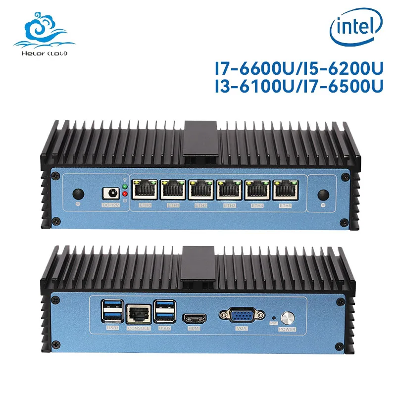 Industrial Mini PC with Inter i3/i5/i7 Processor DDR4 Support Windows10 LINUX 3G/4G LTE WIFI Pfense 4xUSB3.0 1xHDMI Computer