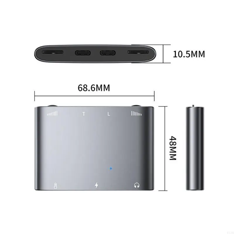 

Type C to Type C 3.5mm Auxs Headphone Adapter with Fast Charging Port