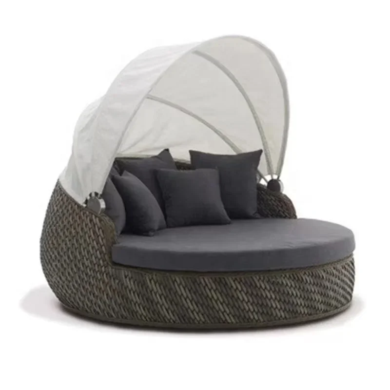 # Rattan Furniture Set Rope Furniture Set Patio Wicker 6 Seating Sofa Sets With Gas Fire Pit Table #