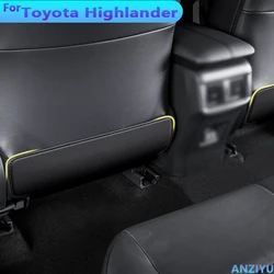 Car Seat Anti Kick Mat For Toyota Highlander 2022 2023 2024 Car Seat Backs Protector Pad Microfiber Leather Protection Cover