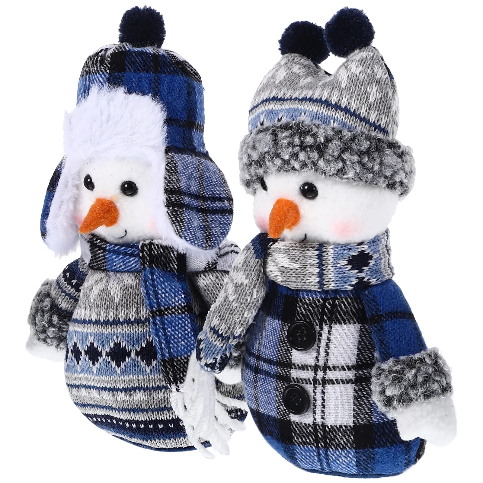 2 pçs bonecas de tecido boneco de neve ornamentos decorativos decorações de natal desktop decorar pano cena prop