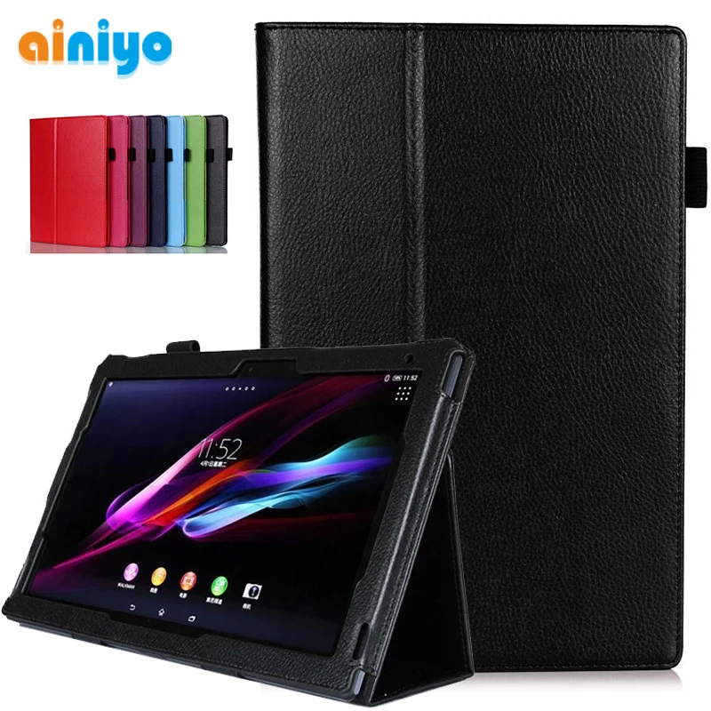 Case for 10.1 Inch Sony Xperia Tablet Z / Z2, Filp PU Leather Protective Cover for Sony Xperia Z1 Z2 Tablet