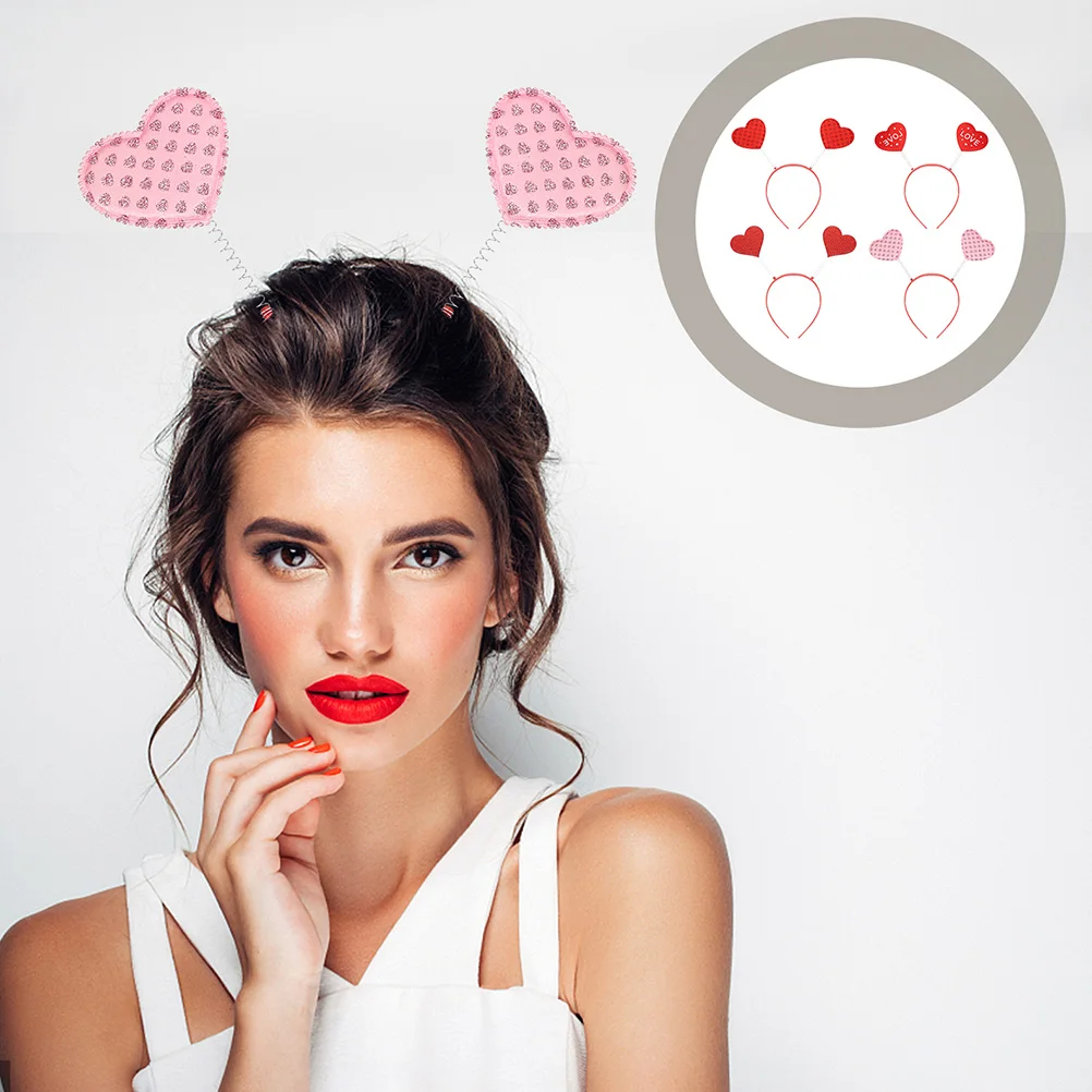 

8pcs Heart Shaped Headb Hair Decor Lovely Lightweight Party Favor Girl Valentine Day Stage Performance Resin Long Use