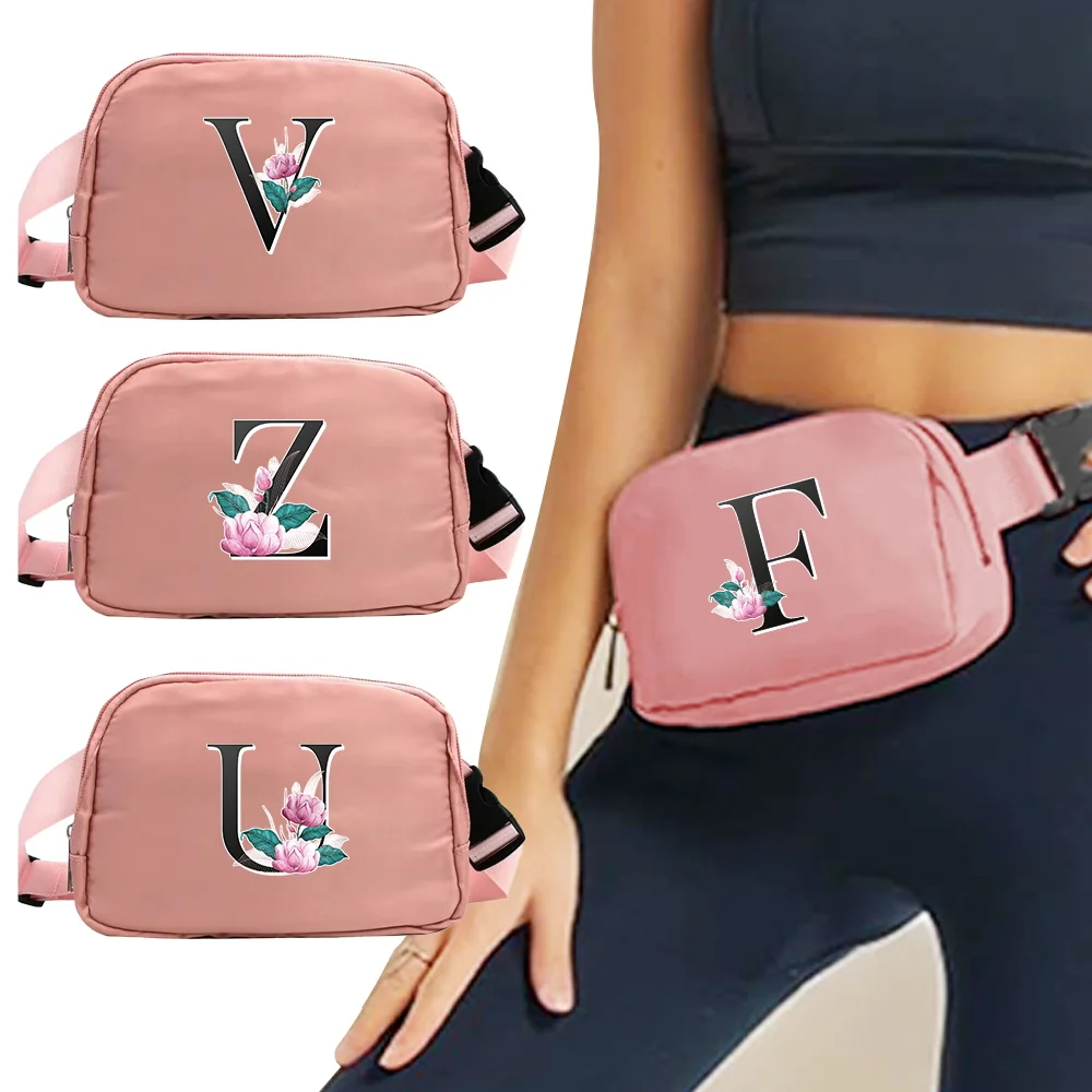 

Waist Pouch whitemarble Letter Pattern with Adjustable Strap to Organize Your Belongings Neatly While On The Move Waist Packs