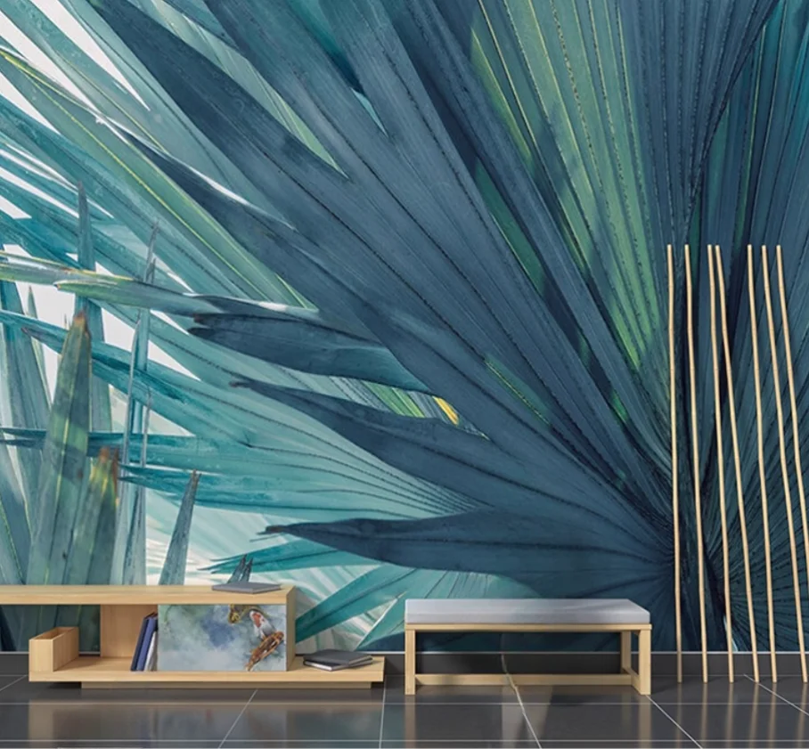 Custom any size high quality wallpaper mural tropical rainforest plant decoration living room background wall 3d wallpaper