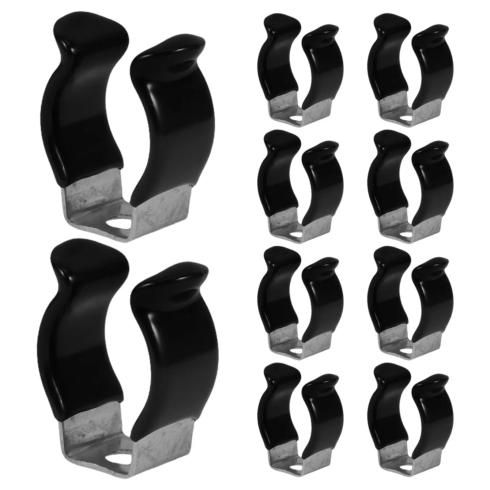 

10Pcs Stainless Steel Lamp Tube Clips Rubber Coated Non-Slip Light Tube Holders Easy Installation Home Office LED Strip Light