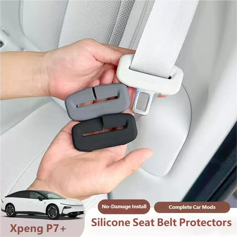 

For XPENG P7+ 2026 2027 Seat Belt Protective Cover Silicone Seat Belt Buckle Cover Modified Interior Accessories