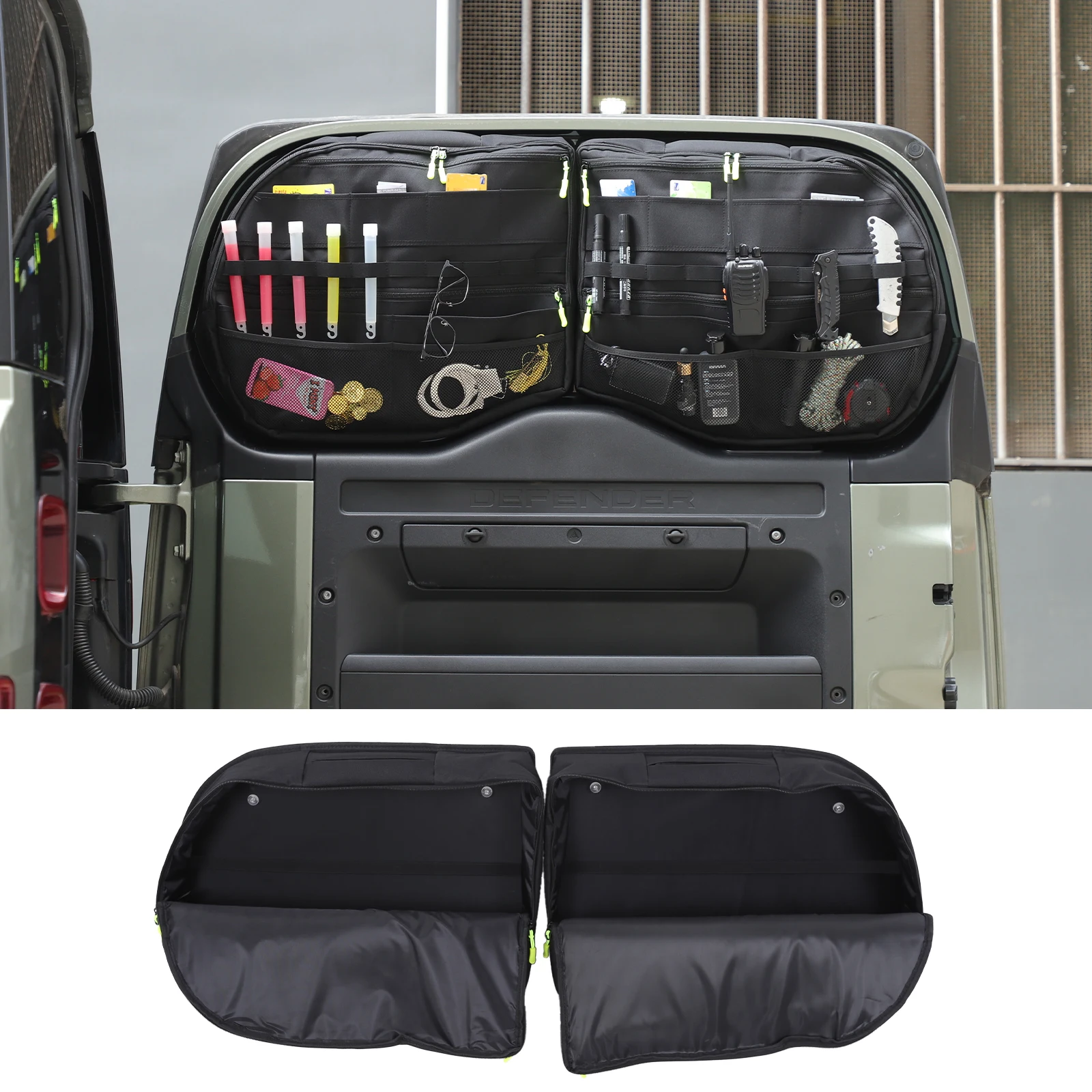 

2pcs Oxford cloth For 2020+Land Rover Defender Tailgate Window Covers Storage Bags Car Organizers Car Interior Accessories