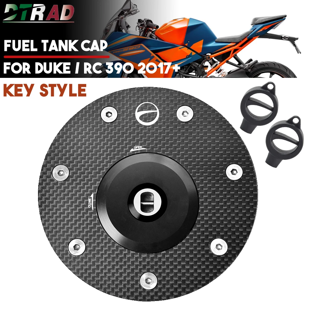 For DUKE 390 / RC390 2017-2023 890 DUKE R 2019-2023 790 DUKE Carbon Fiber Fuel Tank Cap Key Oil Gas Cover Motorcycle Accessories