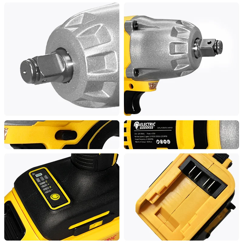 Electric Goddess Brushless Motor 700N.M Torque Electric Impact Wrench Cordless Driver Power Tool For Dewalt 20V Battery ﻿ ﻿