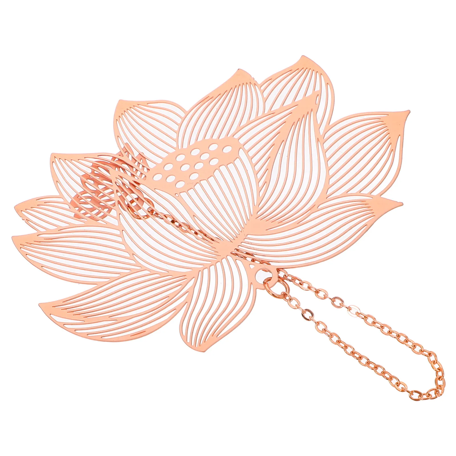 

Lotus Flower Metal Bookmarks Hollow Pendant Rose Gold Bookmark Creative Design for Book Students Readers Decorative