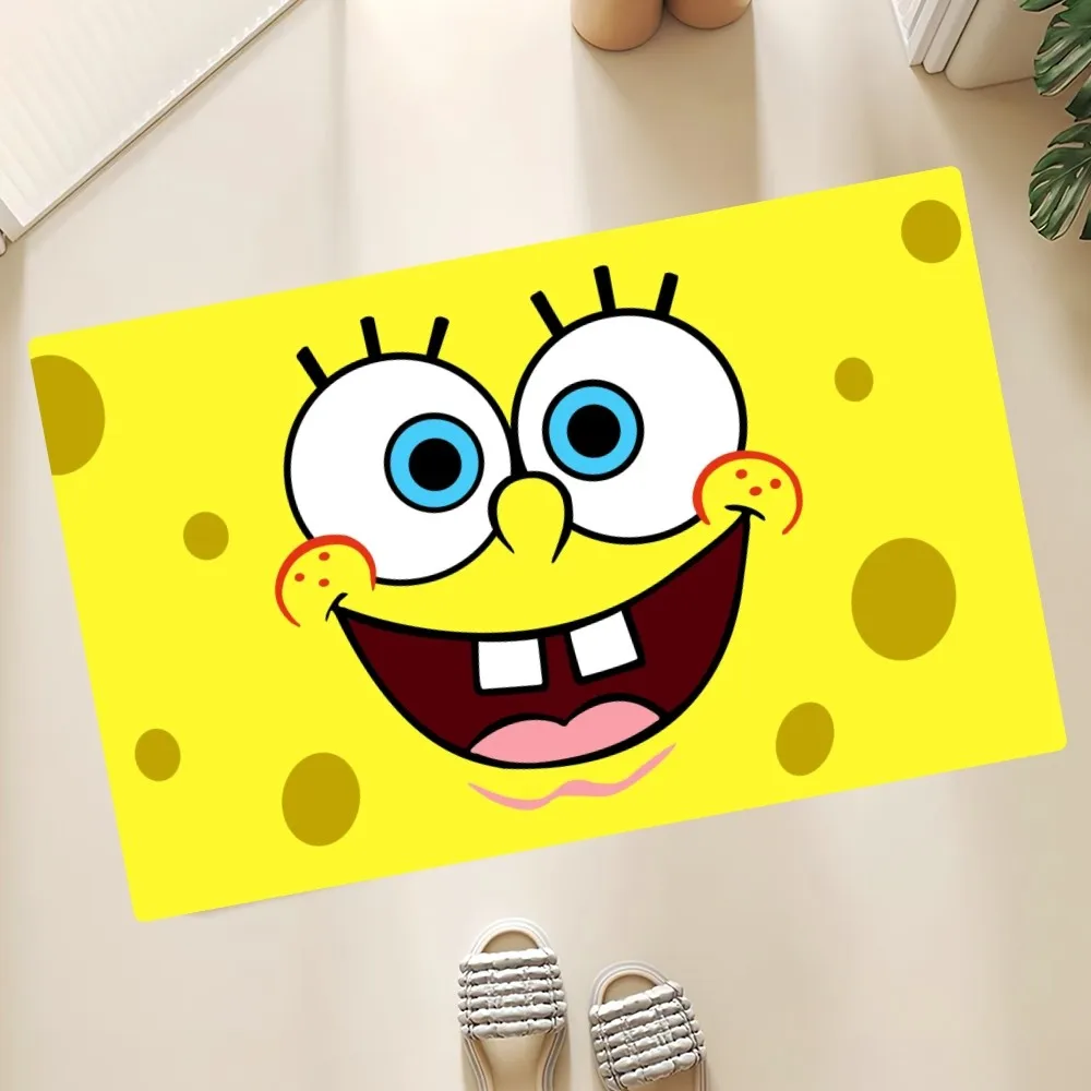 Bilibili SpongeBob Floor Mat Anti-Slip Doormat Home Entrance Doormat Bedroom Bathroom Living Room Floor Mats Kitchen Rug