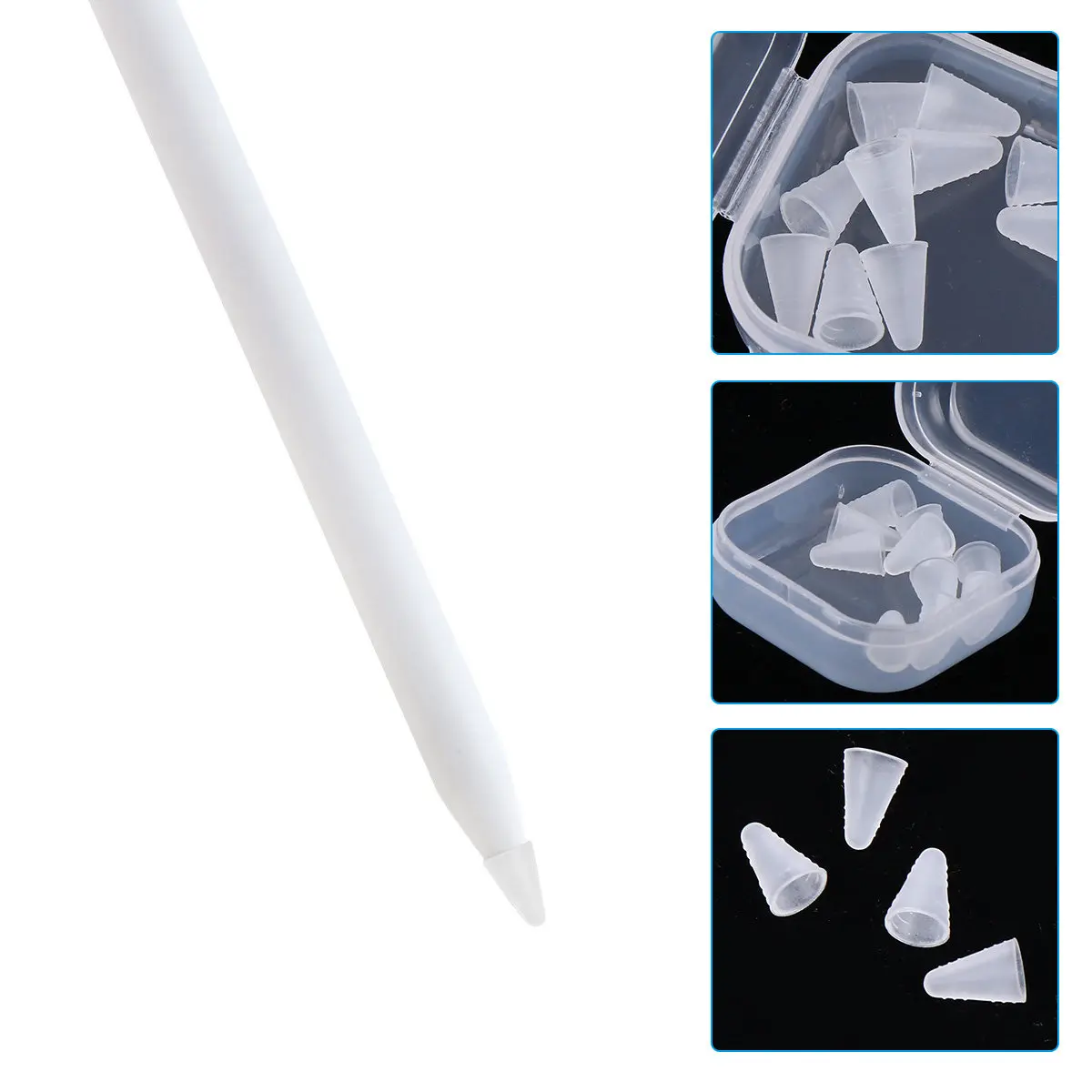 

Набор из 8 силиконовых защитных чехлов для стилусов, противоскользящие накладки на наконечники карандашей, совместимые с Apple Pencil 1 и 2, увеличенное сцепление