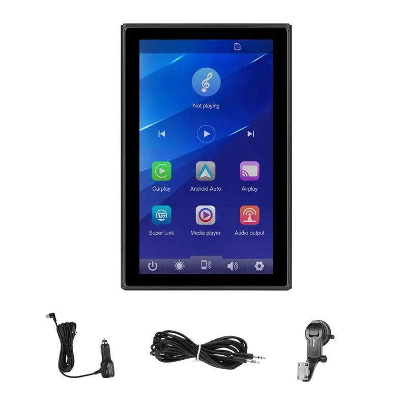 

Портативный беспроводной экран CarPlay с поддержкой портретного и ландшафтного режимов, 7-дюймовый HD-экран, автомобильная стереосистема с CarPlay и Android Auto, автомобильная аудиосистема.
