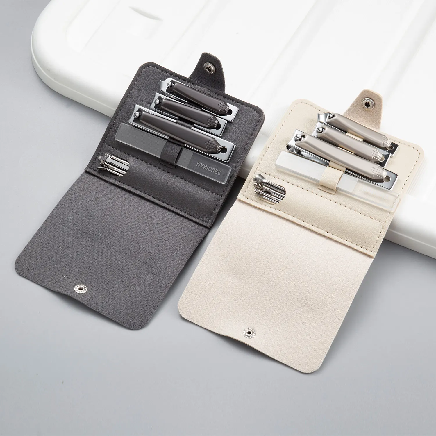 Juego de cortaúñas para uso doméstico, 10 Uds., cortador de uñas, selecciones para los oídos, herramientas para uñas, Estuche de cuero, almacenamiento, cortaúñas para los pies, listo para viajar