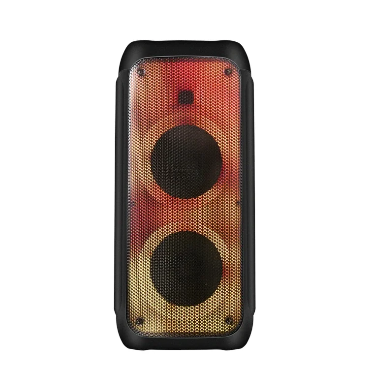 

Double 8 inch portable wireless audio with Led colorful flashing light
