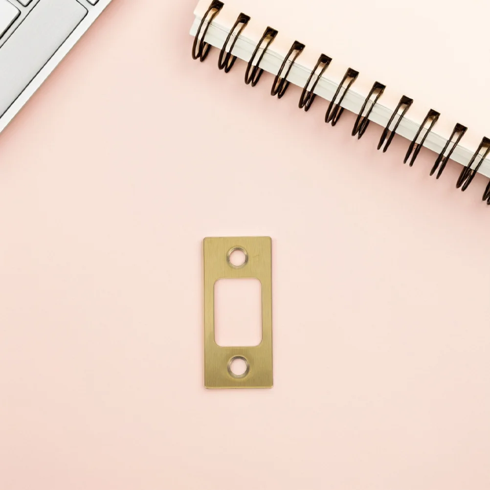 Placa trasera de cerradura de 2 uds: placa de golpe de esquina de acero inoxidable para cerrojo de puerta, placa de Hardware redonda, seguridad para el hogar y la Oficina