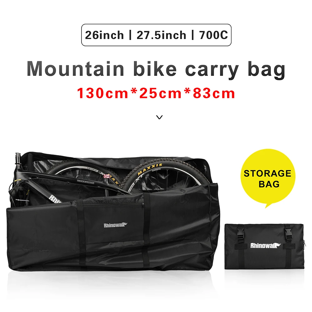 Rhinowalk Bike Storage Carry Bag Fit 26-27 Inch MTB & 700C Road Bike Portable Bicycle Storage Pack Small Foldable Trunk