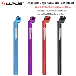 MTB Bike Seatpost 25.4 27.2 28.6 30.9 31.6*400mm Bicycle Seat Tube Aluminum Alloy Single Nail Double Rail Mountain Cycling Parts