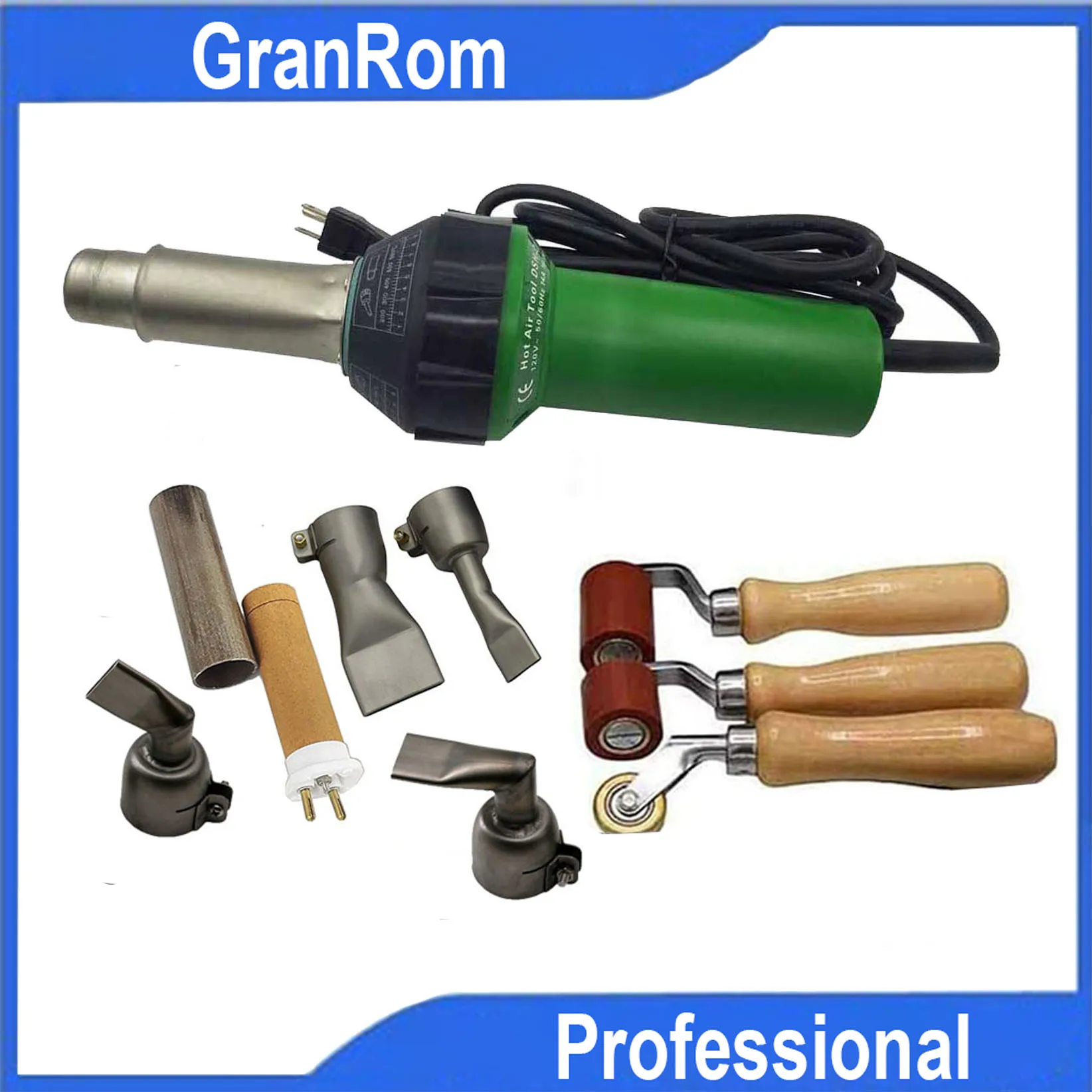 

Professional 1600W Heat Gun Kit Hot Air Blast Torch With 4pcs Nozzles Plastic Welder for Ply Bitumen PVC/TPO Roofing Membranes