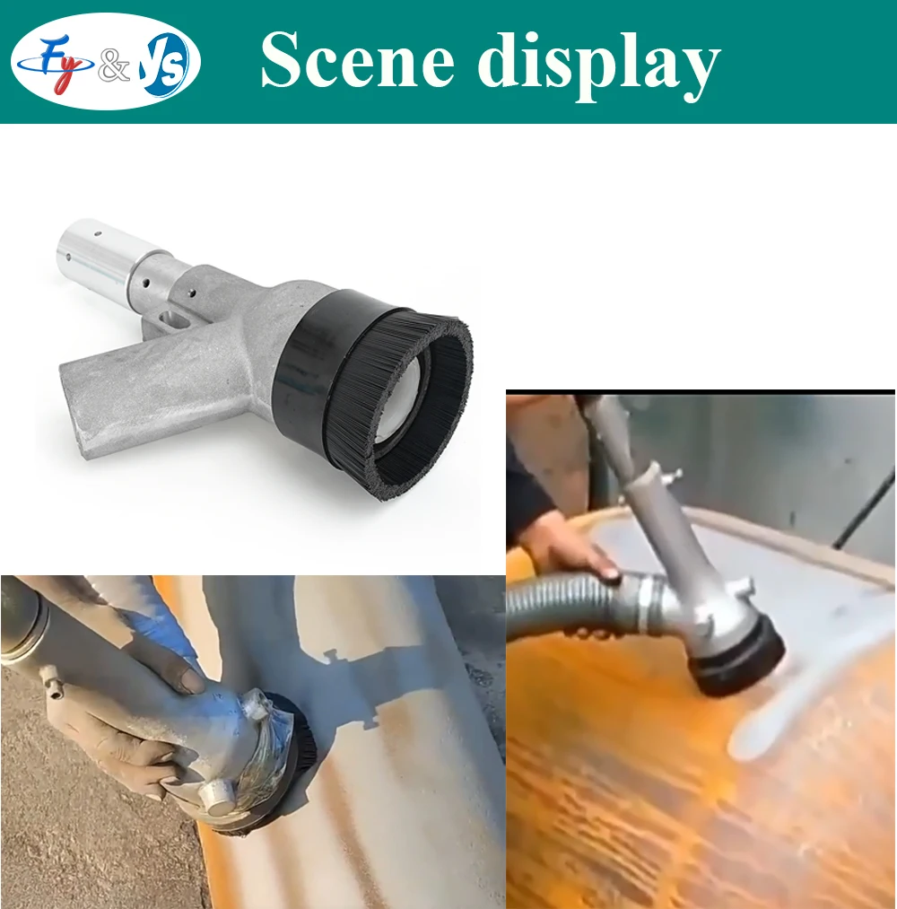 Recycle Sandblasting Gun with Brush, Vacuum Blast Nozzle, Dust-Free Sand Blaster Head for Environmental Sandblasting Machine