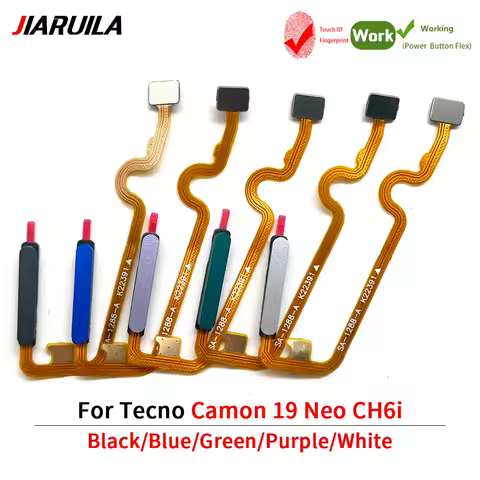 Fingerprint Sensor Flex Cable For Tecno Camon 19 Neo CH6i Fingerprint Sensor Connector Touch ID Mainboard Home Button Flex