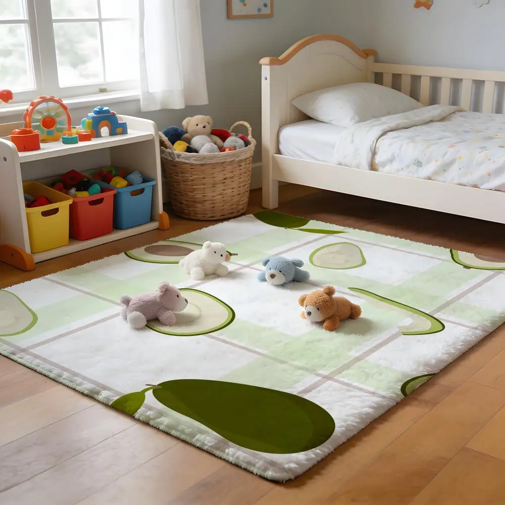 

Floor Mat Soft Flannel Rug Non-Slip Absorbent Mat for Bathroom Bedroom Home Decor Lemon Fruit Pattern