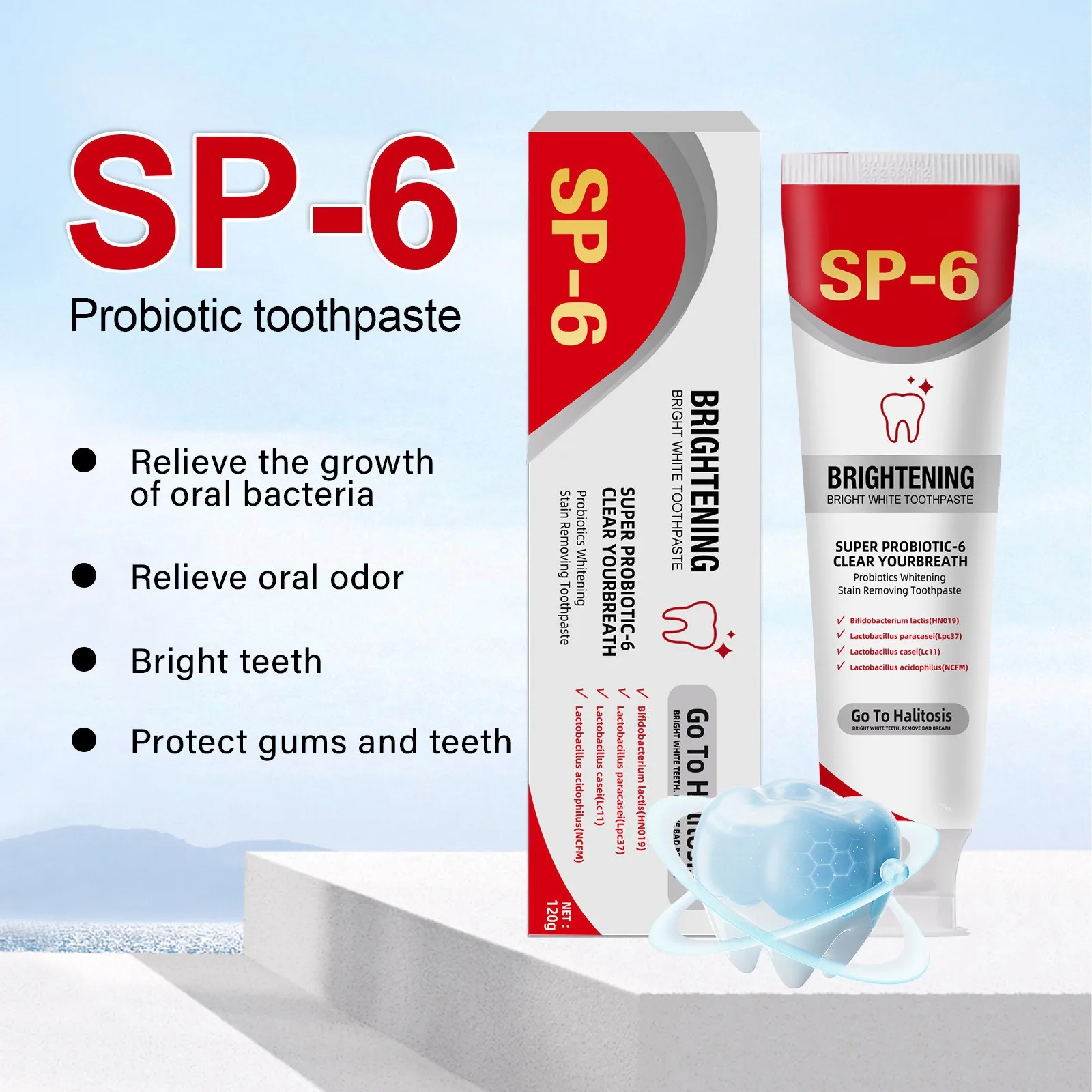 Sp 6 Ultra Whitening, Sp 6 Toothpaste, Ultra Whitening Toothpaste Probiotic Brightening Toothpaste,Deep Cleaning Care Toothpaste