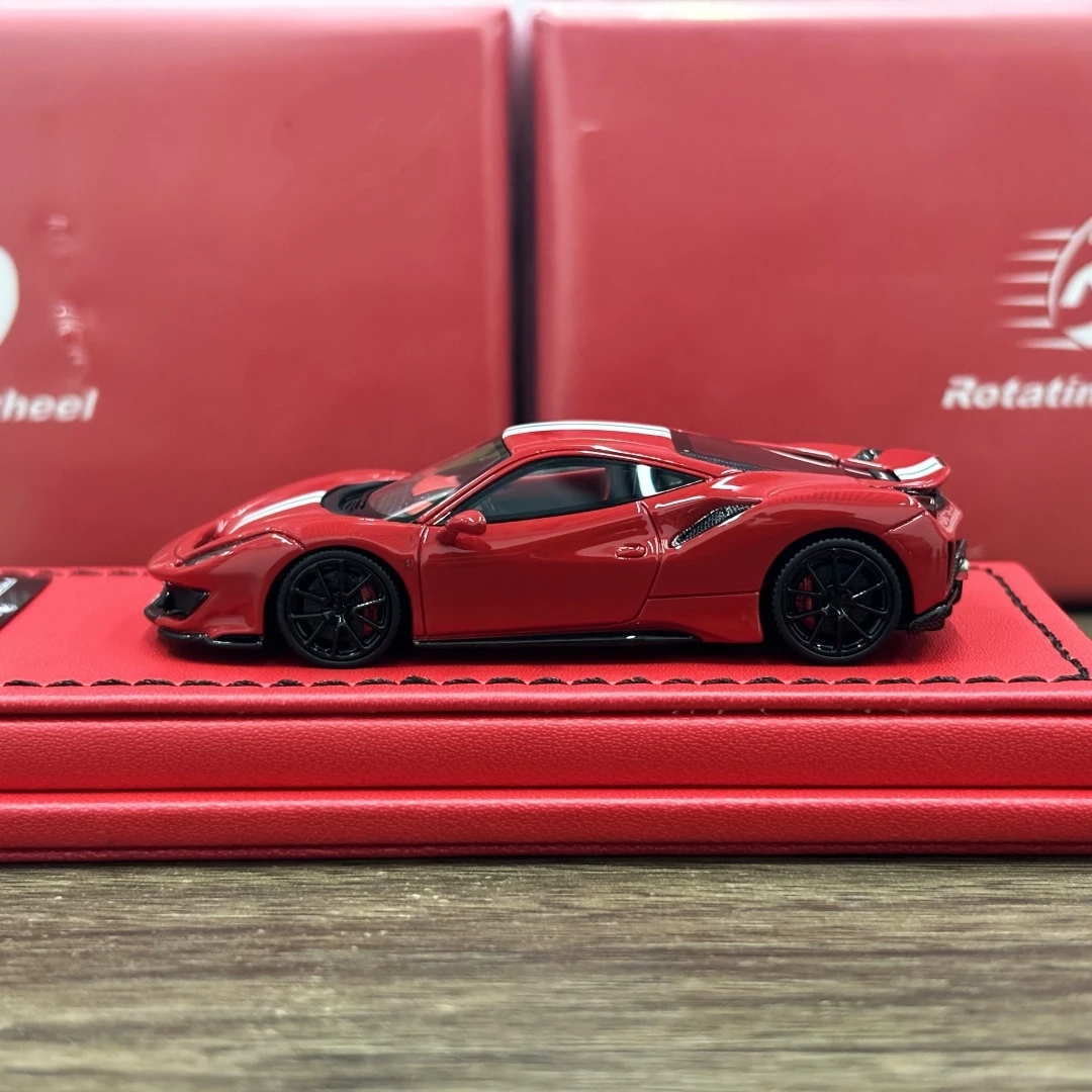 

Rotating Wheel 1:64 488 Pista Red Latte Art Color Resin Model Car In 2025