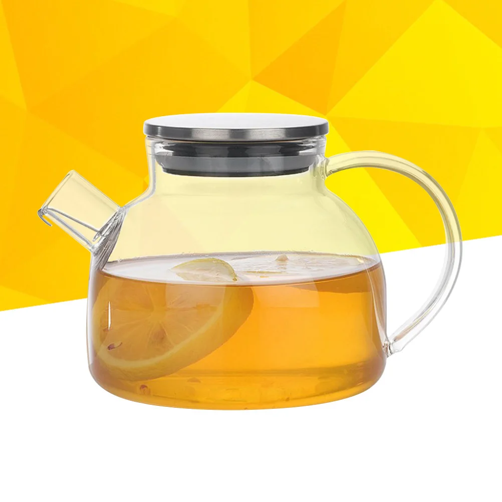 

1Pcs Heat Resistant Glass Teapot 500ml Coffee Tea Kettle with Air Vent Lid Anti Slip Bottom Elegant Handle for Home Office