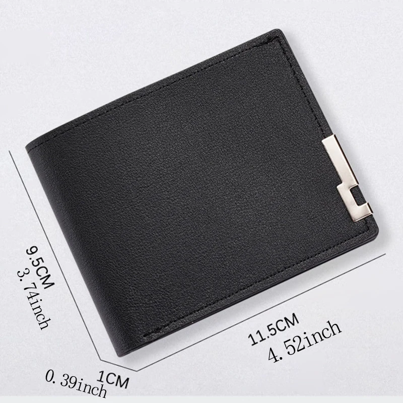 กระเป๋าสตางค์หนัง Chainsaw Man แบบสั้น แฟชั่นธุรกิจ บางเฉียบ มินิมอล พับสองตอน ใส่บัตรเครดิต กระเป๋าใส่เงินลายการ์ตูน