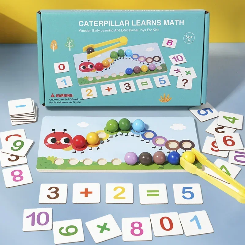 Clipe de madeira contas jogos montessori brinquedo cor correspondência quebra-cabeça aprendizagem conjunto movimento fino treinamento matemática brinquedos educativos para crianças